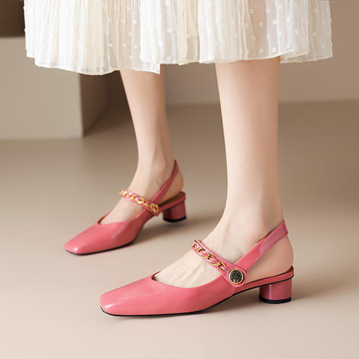 舒适百搭，纯色平头后空凉鞋NJMK-K575 商品图3