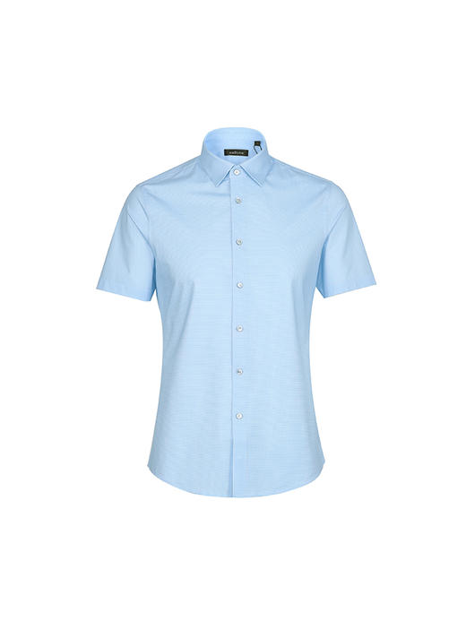 callisto蓝色维希格弹棉混纺意式领衬衫 SRSTS045C 商品图3