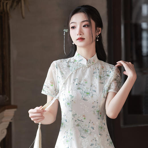 春夏新款，日常出游奥戴A字版大摆裙改良旗袍XL-23130 商品图2