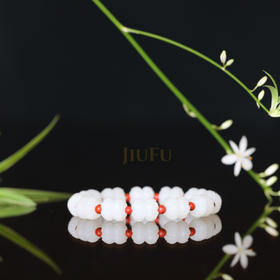 和田玉（羊脂白玉）手串--并蒂同心 40.43g