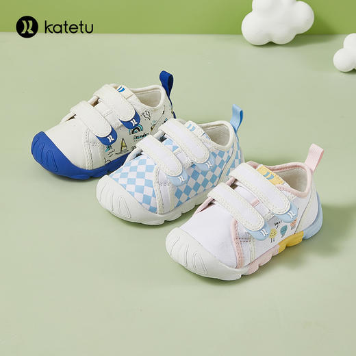 卡特兔婴儿学步鞋2023秋季宝宝室内鞋幼儿园小白鞋儿童帆布鞋 商品图1