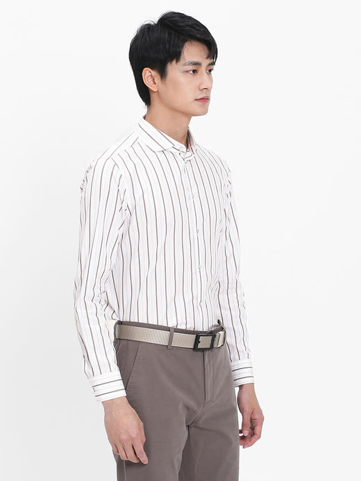 callisto咖双色条纹全棉法式领衬衫  SRSTL015C 商品图1