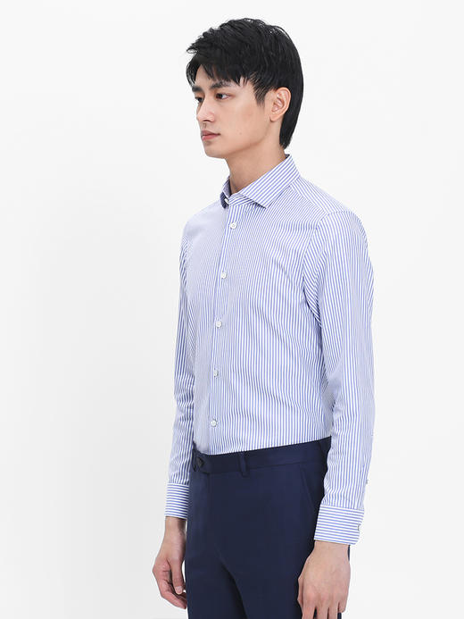 callisto蓝鱼骨巴朗斯条纹全棉意式领衬衫  SRSTL045C 商品图1