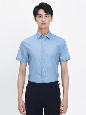 callisto蓝色丝绵混纺意式领衬衫 SRSTS048C