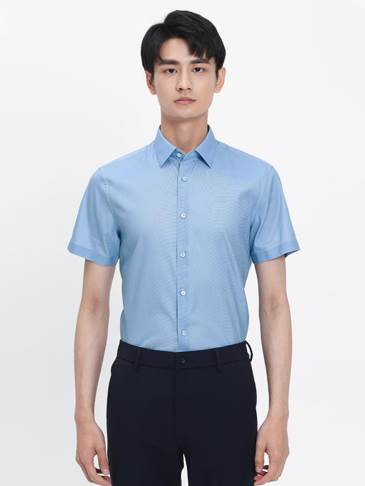 callisto蓝色丝绵混纺意式领衬衫 SRSTS048C 商品图0