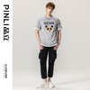 PINLI品立春季新款男士熊猫植绒纯棉圆领短袖T恤BG231111015 商品缩略图1