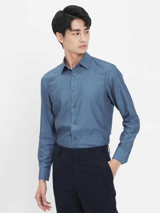 callisto深蓝丝混纺法式领衬衫  SRSTL181C 商品图1