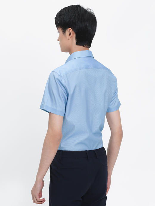 callisto蓝色丝绵混纺意式领衬衫 SRSTS048C 商品图2