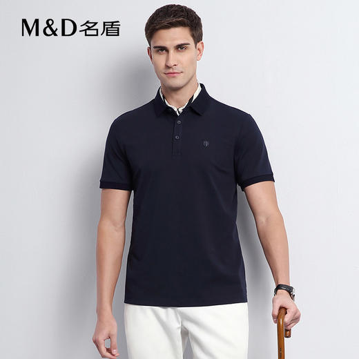 【菁英同款】名盾polo衫短袖男士夏季薄款桑蚕丝混纺翻领T恤22587 商品图1