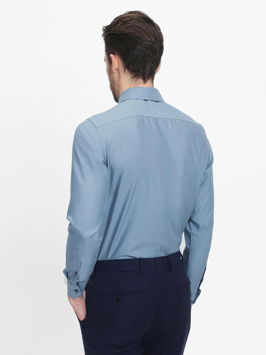 callisto浅蓝丝混纺法式领衬衫  SRSTL181C 商品图2