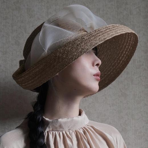Kreuzzz 原色ELIZABETH不规则网纱圆顶草帽 商品图1