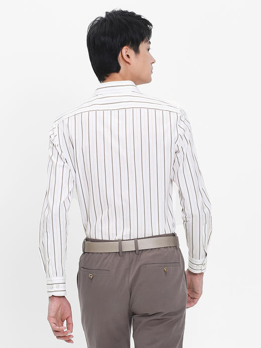 callisto咖双色条纹全棉法式领衬衫  SRSTL015C 商品图2