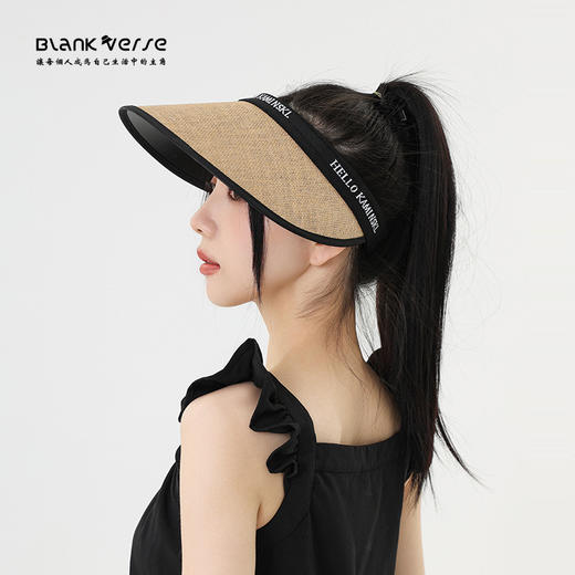 【轻盈防晒】小香黑胶uv防晒空顶帽  拉菲草编 加大帽檐  升级内里黑胶uv 全脸防晒 商品图2