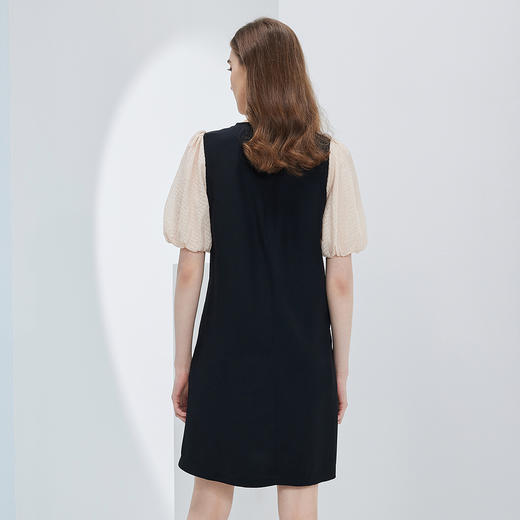 RF8E7斯尔丽瑟俪2023春夏新款撞色拼接高腰节显腿长显瘦减龄女连衣裙 商品图1