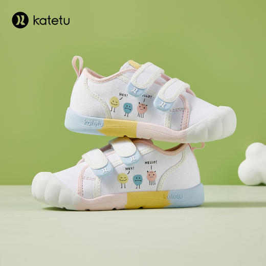 卡特兔婴儿学步鞋2023秋季宝宝室内鞋幼儿园小白鞋儿童帆布鞋 商品图2