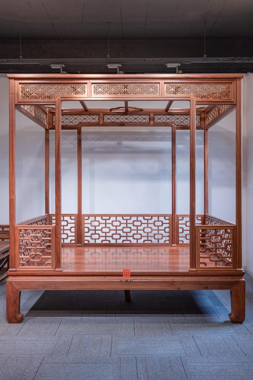 红桥红  家具严选  缅甸花梨（大果紫檀）  【218八柱十字海棠纹 明式架子床】 商品图0