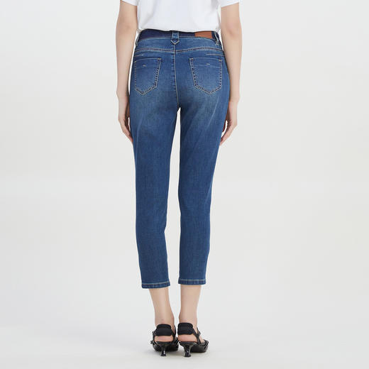 谜底2023夏季新款复古绣花牛仔裤百搭紧身铅笔九分裤女232MK0531 商品图2