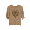 谜底2023夏新款圆领套头针织衫短袖女爱心修身短款毛衫232MZ0868 商品缩略图4