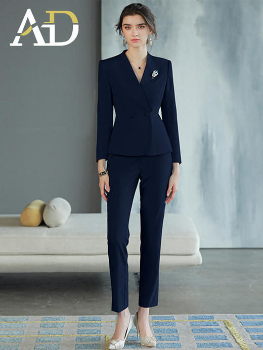 AD西装工作服女职业气质套装高端美容院前台工装商务接待工装套裙 商品图4