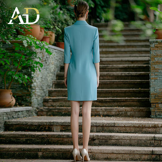 AD春夏浅色职业装连衣裙女播音艺考主持人正装套装气质女神范裙子 商品图4