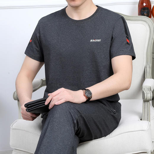 SP-149-2268夏季短袖长裤运动套装大码男士跑步休闲运动服爸爸半袖夏装 商品图4