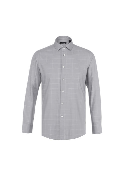 callisto灰白窗型格纹抗皱混纺法式领衬衫  SRSTL056C 商品图3