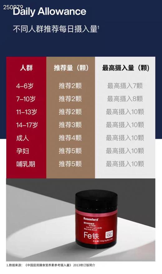 一店7m Resenford雷森福德富铁凝胶糖果（红枣味）3瓶装 1瓶100g（4g/粒*25粒）4.10 商品图11