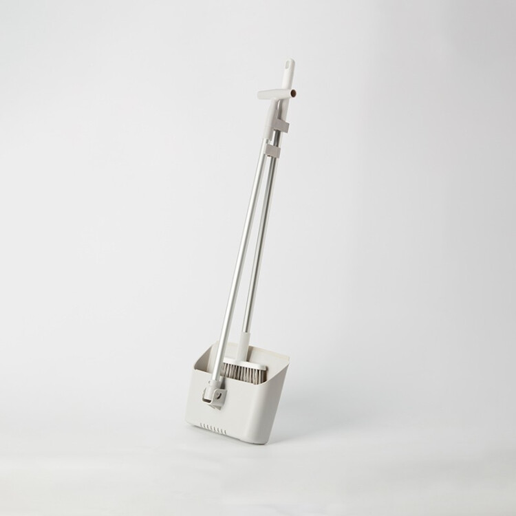 可折叠站立扫帚簸箕套装 灰色