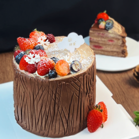 烤爱·生日蛋糕系列·巧克力榛子树桩·巧克力·生日节日【仅限深圳同城配送】