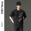 PINLI品立夏季新款男士纯棉烫钻T恤休闲短袖体恤BG231111068 商品缩略图3