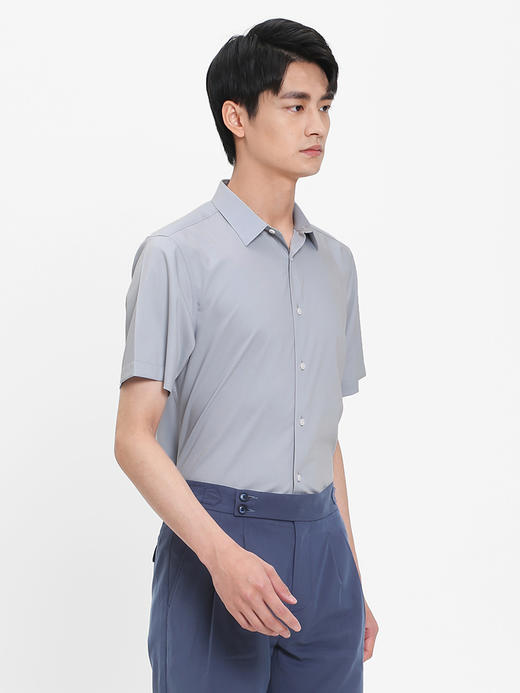 callisto灰色弹力混纺短袖衬衫  SRSTS001T 商品图1
