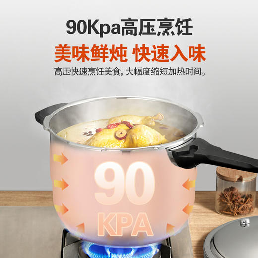 苏泊尔SUPOR好帮手304不锈钢4.0L压力锅20cm高压锅燃气电磁炉通用YS20ED 商品图1