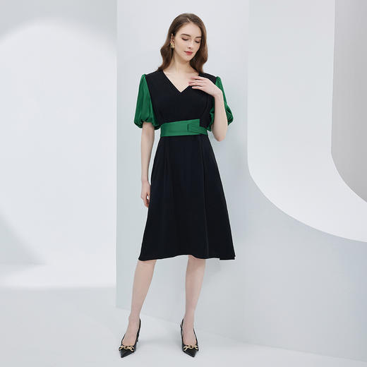NF884斯尔丽瑟俪2023夏季新款收腰显瘦OL气质连衣裙 商品图3
