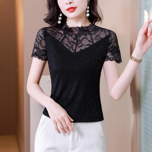 夏季新款，时尚蕾丝小衫套头洋气打底T恤上衣KQL-654T9530 商品图6