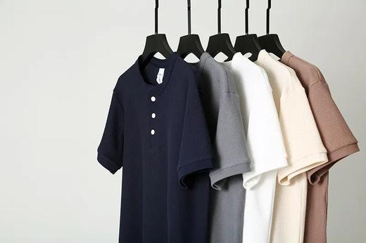 260G重磅华夫格 潮流亨利领短袖T恤 商品图1