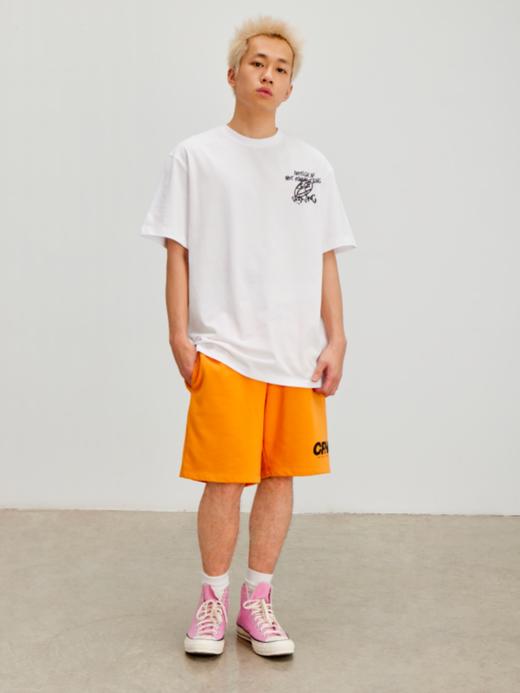 CryingCenter 橘色高腰刺绣宽松美式复古运动拳击短卫裤 商品图1