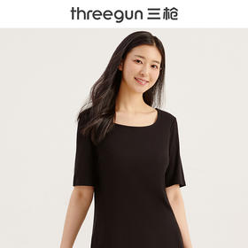 Threegun三枪 【浄呼吸】U领女士中袖上衣打底衫-23684A011