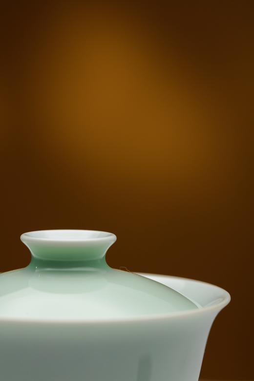 谷雨山房 翠青釉 文心盖碗 商品图2