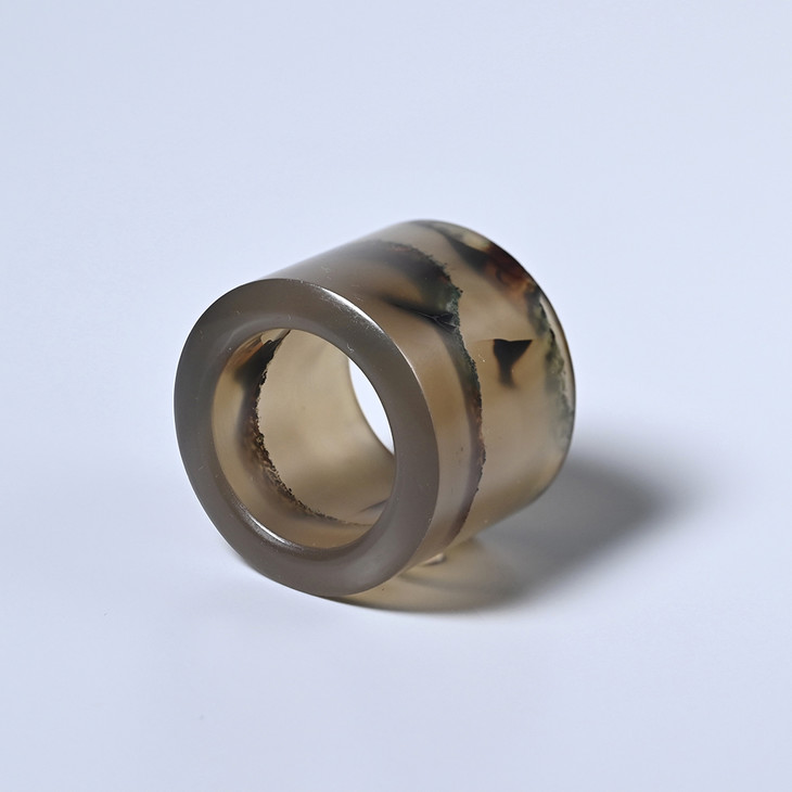 清代影子玛瑙"千里江山"扳指儿