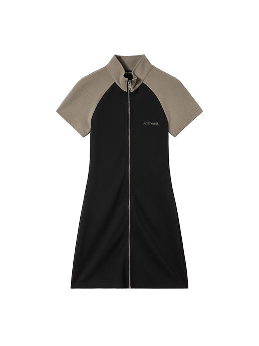 YKYB 23SS美式复古酷辣包臀裙重工双色拼接运动风连衣裙插肩裙 商品图4