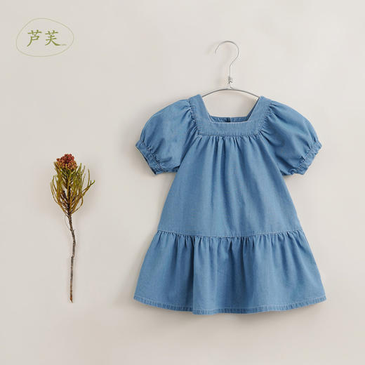 【马克珍妮 芦芙】新款夏装 女童方领纯棉牛仔连衣裙230790 商品图2