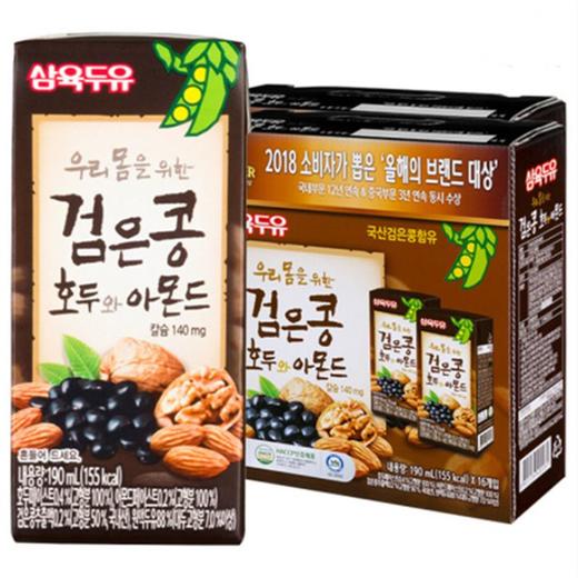 三育黑豆核桃杏仁豆奶(190mlx16)삼육 검은콩 호두&아몬드 두유[企业] 商品图0
