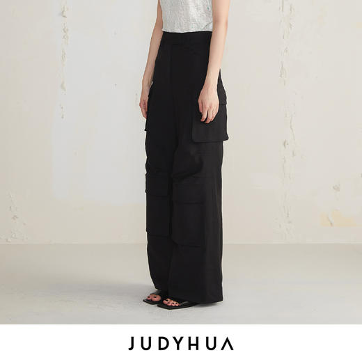 JUDYHUA 口袋设计款工装直筒裤 商品图5