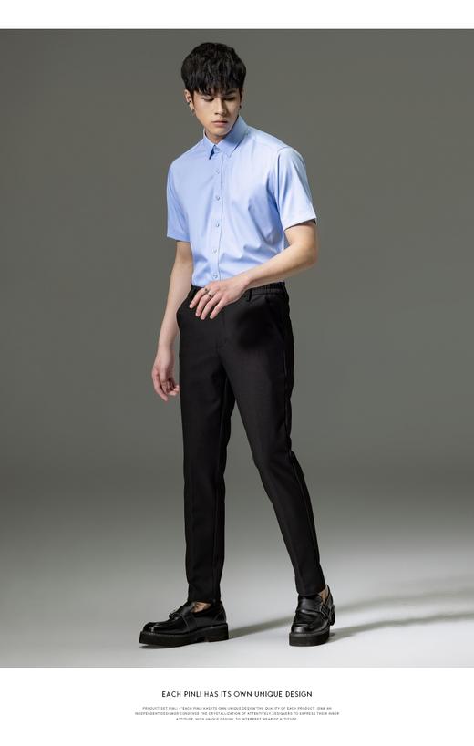 PINLI品立2023夏季新款纯色商务短袖衬衫竹纤维男士上衣休闲衬衣GD232113293——GDV232113293 商品图11