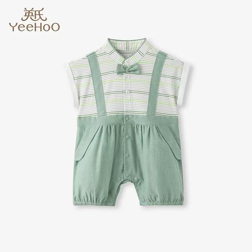 英氏婴儿连体衣23夏季新款男宝短蛤衣假2件短哈衣爬服YRHBJ2P231A 商品图1