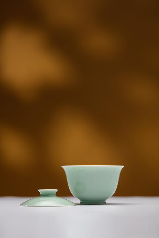 谷雨山房 翠青釉 文心盖碗 商品图3