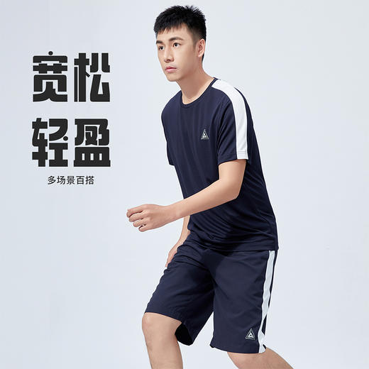 【两件套】男子运动套装夏季户外跑步男式t恤短裤休闲套装 商品图1