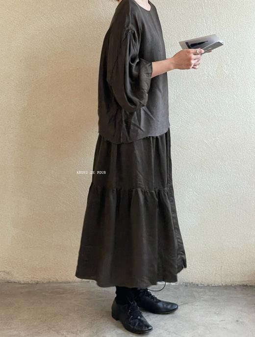 elsa esturgie 法式铜氨丝折纸艺术袖口设计T恤上衣 商品图3