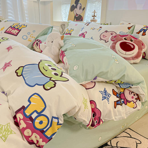 【床上用品】迪士尼纯棉四件套卡通全棉床单被罩床笠床上三件套被套 商品图1