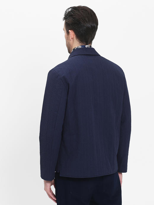 callisto藏青微泡纹理翻领棉夹克  SRFEP003C 商品图2